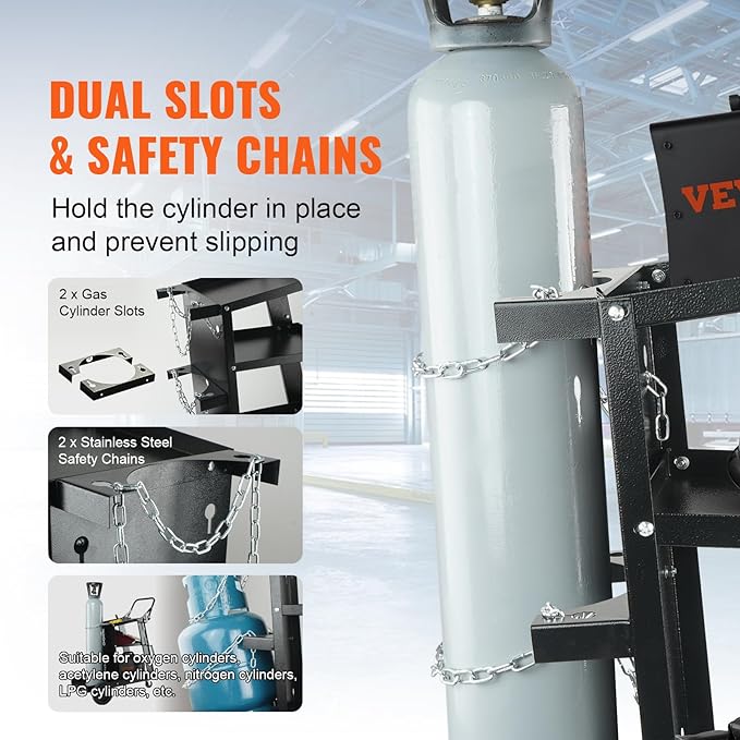 VEVOR 3-Tier Welding Cart – 400 LB Capacity | 360° Swivel Wheels | Tank Storage