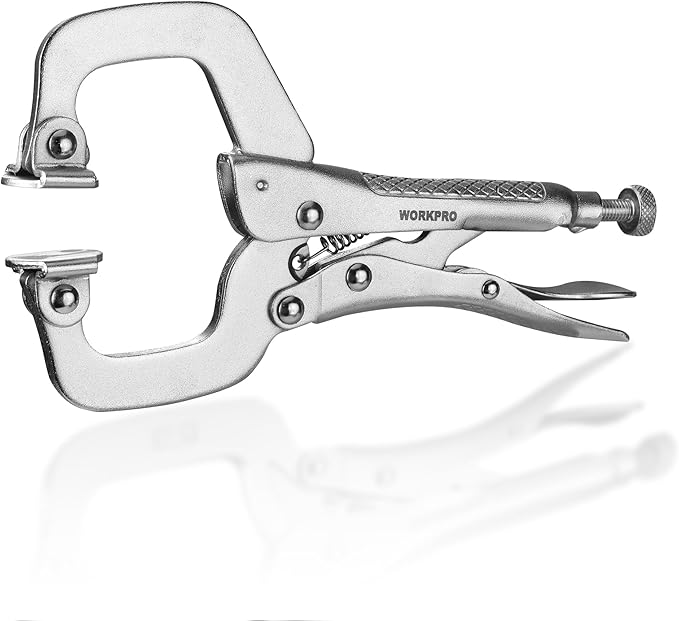 WORKPRO 6" Locking C-Clamp with Swivel Pads | Heavy Duty Vise Grip Welding Clamp
