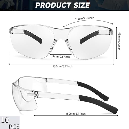 Salfboy Clear Safety Glasses ANSI Z87.1 Scratch Resistant Eye Protection