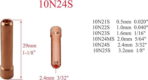 RIVERWELD TIG Stubby Gas Lens & Collet Body Kit 3/32" (2pcs)