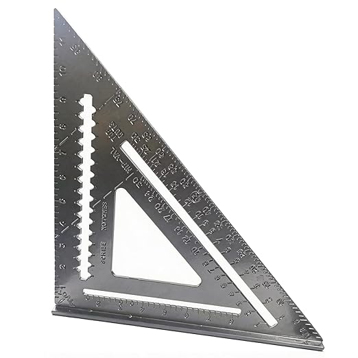 ALLWIN 12" Aluminum Rafter Square with Double-Sided Engraved Scales