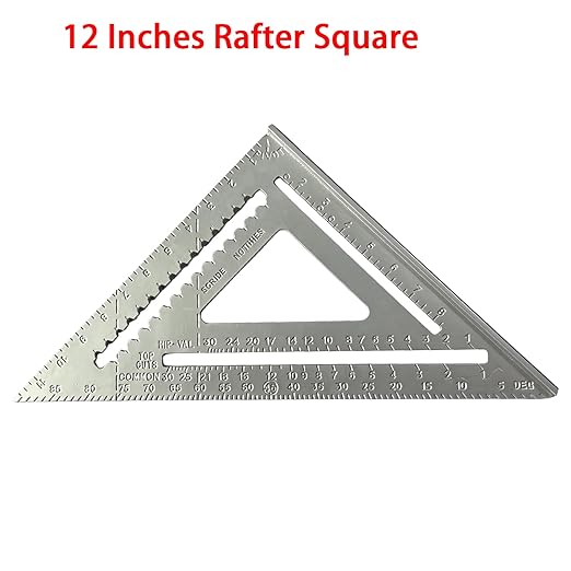 ALLWIN 12" Aluminum Rafter Square with Double-Sided Engraved Scales