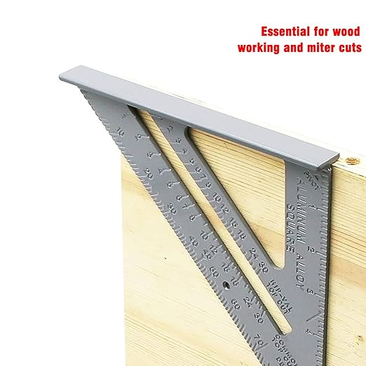 ALLWIN 12" Aluminum Rafter Square with Double-Sided Engraved Scales