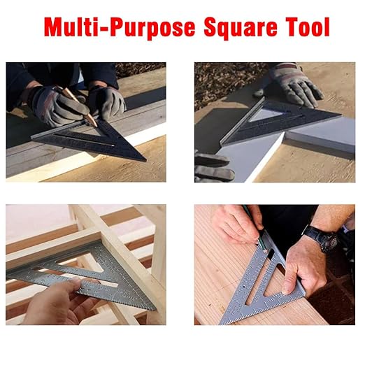 ALLWIN 12" Aluminum Rafter Square with Double-Sided Engraved Scales