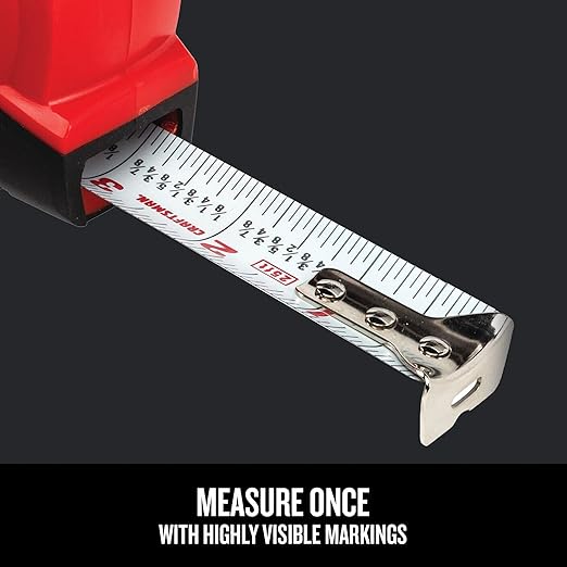 CRAFTSMAN 25-Ft Self-Locking Tape Measure with Fraction Markings (CMHT37225)