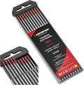 ARCCAPTAIN TIG Tungsten Electrode 10-Pack 3/32" x 7" – WT20 Red (EWTh-2)