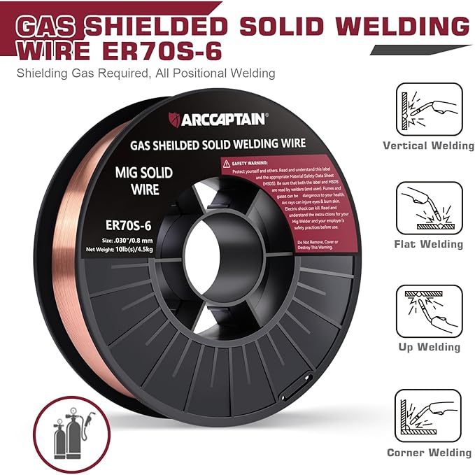 ARCCAPTAIN ER70S-6 MIG Welding Wire .030" 10lb Spool | Carbon Steel