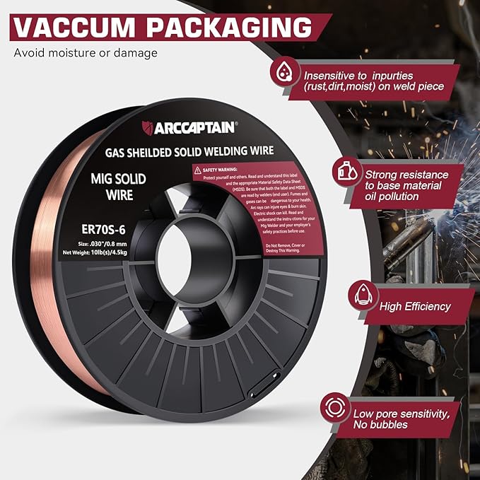 ARCCAPTAIN ER70S-6 MIG Welding Wire .030" 10lb Spool | Carbon Steel